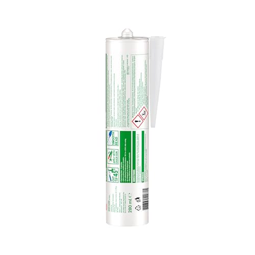 Image of Loctite Weatherproof sealant, neutral, indoor & outdoor, ACP, glass, glazing, tiles, ultra fast drying, heat resistant, no stringing, waterproof silicone adhesive, tile grout, Clear,280 ml x pack of 4