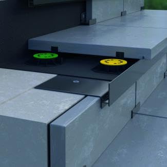 Renoplast® SW Perfil de Escalón de Aluminio para Suelos Ventilados | 200cm Grafito | Perfil de borde de escalón | Perfil de ángulo de escalera | Perfil de ángulo combinado de baldosas