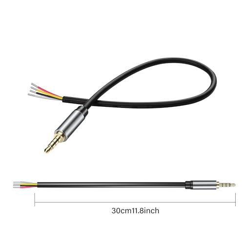 2 cables de audio 3.5mm macho a cable abierto 11 pulg miniatura 6