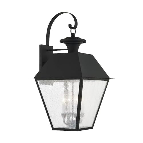 Image of Livex Lighting 2172-04 Mansfield 4-Light Outdoor Wall Lantern, Black