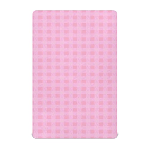 Image of Crib Sheet Breathable Soft Crib Mattress Sheet for Baby Toddler Boys Girls Fitted Crib Sheet Fit Standard Crib Mattress 52 x 28 Inch Checkered Pink