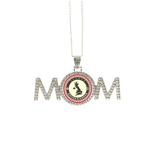 Collier carte du Royaume-Uni pendentif contour Londres M en argent pour femme