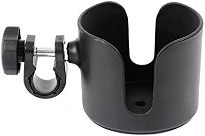 Adjustable Cup Holder - Black - for Strollers, Walkers, Wheelchairs, Rollator & Knee Scooters Universal Drinking Cup Holder, Bottle Holder, by Tulimed