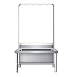 SAYEYBU Fregadero Comercial para Fregona, Pileta De Acero Inoxidable para Fregona, Tina De LavanderíA para Garaje, para El Hogar, La Cocina Y El JardíN,Plata,100 * 60cm