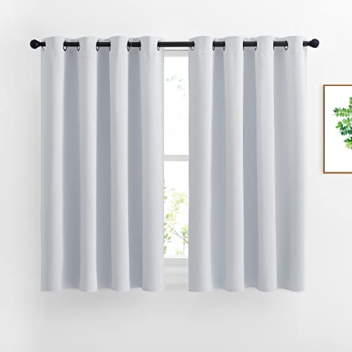 NICETOWN Room Darkening Curtains for Living Room - Window Treatment Thermal Insulated Grommet Darkening Panels/Drapes for Bedroom (Light Grey=Greyish