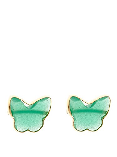 Preisvergleich Produktbild Córdoba Jewels / Ohrstecker in 925 Sterling Silber. Schmetterling Smaragd Light