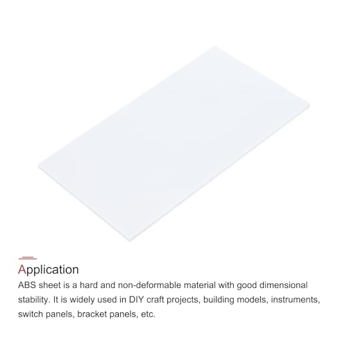 Image of MECCANIXITY White ABS Plastic Sheet 7 x 4 x 0.16 Inch for Building Model, DIY Crafts, Panel, Pack of 1