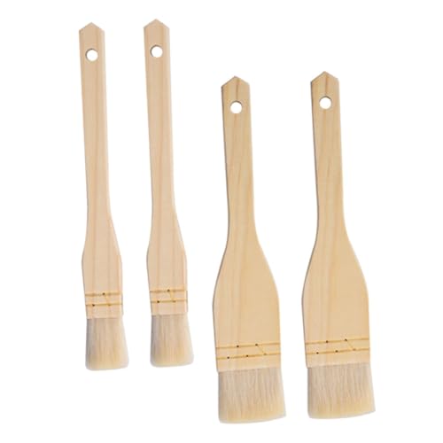 Ciieeo Bbq Brush for Grill Sauce 4pcs Pastry Brush Set Long Wooden Handle for Baking for Fathers Day