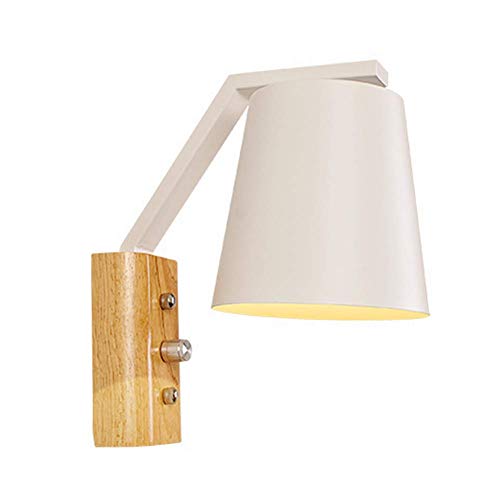 Lámparas de pared modernas E27 aplique madera interruptor pasillo interior 2