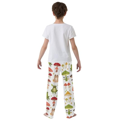 ZZXXB Frog Colorful Mushroom Boys Long Pants Soft Trousers Elastic Waist Kids Lounge Bottoms with Pockets S-XL3