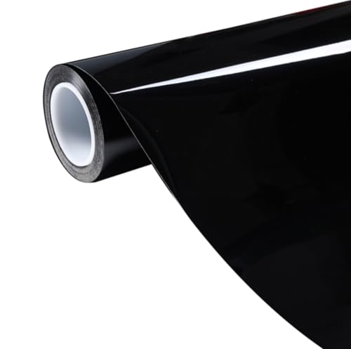Image of WALLMATE Glossy Black Car Sticker Self Adhesive Bubble Free Vinyl Wrap for Car, Scooty, Cycle, Bike and Other Vihicle Interior & Exterior Decoration (Black Glossy, 20X120 in)