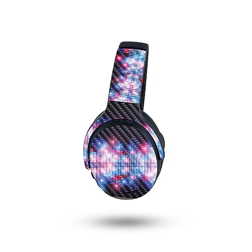 Image of MightySkins Carbon Fiber Skin Compatible with Skullcandy Crusher ANC 2 - Neon EQ | Protective, Durable Textured Carbon Fiber Finish | Easy to Apply, Remove, and Change Styles