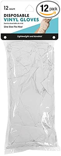 Brite Concepts Disposable Lightweight Durable Powder & Latex Free Vinyl Gloves (12 Count)