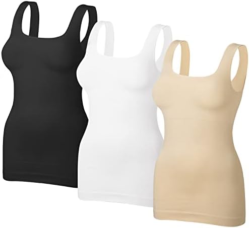 VVX Womens Shapewear Square Neck Tank Tops – Body Shaper for Women Tummy Control Seamless Compression Tank Tops