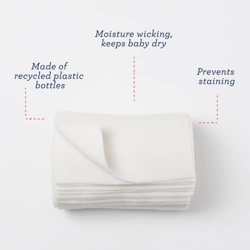 Esembly Cloth Diaper Stay-Dry Fleece Diaper Liner, Moisture-Wicking, Keeps Baby Dry, Prevents Staining, Protects Diaper, Easier to Clean, Washable, Reusable, Super-Soft, 12-Pack, One Size