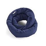 Huzi Infinity Pillow Mini - Kids Travel Neck Pillow - Machine Washable - Home Travel Flight Road Car Train Trips (Navy)