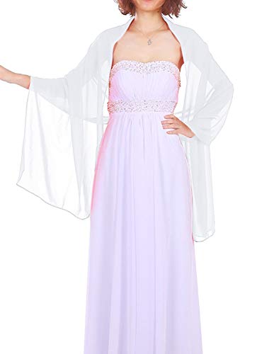 Eleganter Dressystar Chiffon Stola Schal für Kleider in Elfenbein - Eine stilvolle Ergänzung für jede Garderobe