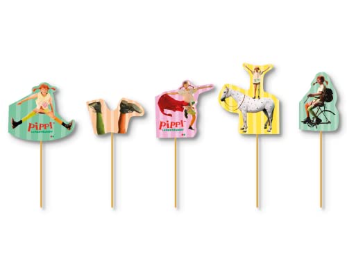 Pippi Langstrumpf Muffin-Picker 10 Stück // Pippi Langstrumpf Dekoration // Pippi Langstrumpf Muffindekoration