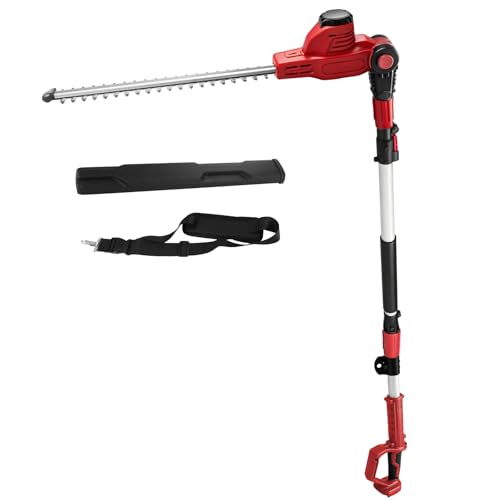 Image of Cordless Long Reach Pole Hedge Trimmer for Milwaukee 18V, 3M Telescopic Extendable Handheld Long Reach Tree Trimmer, 410mm Dual Action Blade, 150° Adjustable Head for Bushes Branches