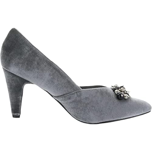 Bellini May Women's Velvet Memory Foam Pearl Embellished 3 Inch Dress Pump2