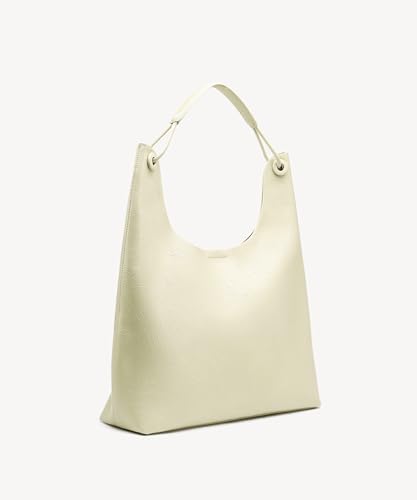Image of NEWBELLA Women's Commuter Tote Bag - Soft Faux Leather Shoulder Bag, Solid Color Simple Design handbag for Office, Travel & Everyday Use, Beige
