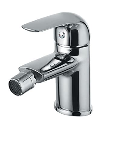 Idrobric Miscelatore per Bidet Monoforo serie Sunny Cromo Lucido, completo di piletta e flessibili
