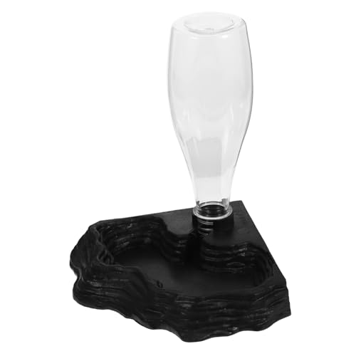 VERDANVERSE 爬虫類用給水器 自動飲用水飲み場 カメ トカゲ 飼育用 飲水噴水 黒色 滑らかな表面で清潔に保てる な素材使用