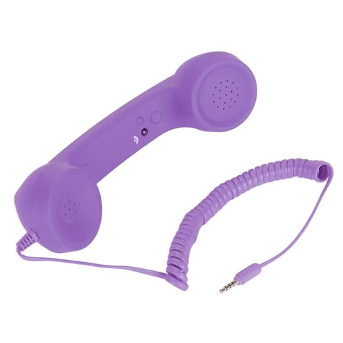 Vintage Retro Telefonlur med USB-C och 3,5 mm Uttag (Lila)