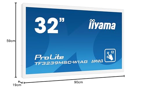 iiyama Prolite TF3239MSC-W1AG Moniteur à écran Tactile 80 cm (31.5") 1920 x 1080 Pixels Plusieurs Pressions Multi-utilisateur Blanc