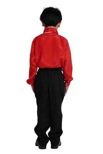Image of Kaku Fancy Dresses Dance Costume Shinning Shirt With Bow Tie for Kids | Sequin Work School Annual Function & Theme Party's Shirt for Boys (ONLY SHIRT)