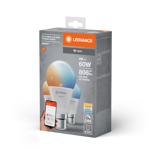 LEDVANCE Smart LED lamp with WiFi Technology, B22d-base matt Optics ,Light Colour Changeable (2700K-6500K), 806 Lumen - Image 2