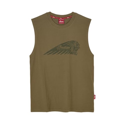 Indian Motorcycle Mens Headdress Print Tank Green Green XL