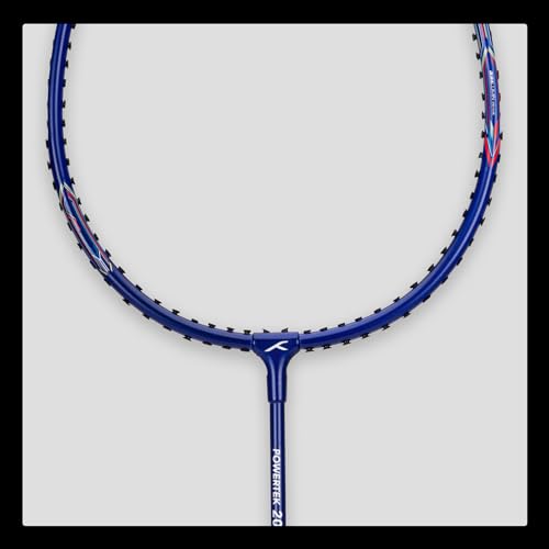 HUNDRED Aluminium Powertek 200 Badminton Racket with Full Cover (95G, Navy)