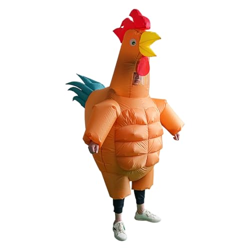Xoeryoy Disfraz de pollo inflable, disfraces de Halloween divertidos de cuerpo completo, traje de pollo de una talla para hombres Mujeres Cosplay Fiesta de Halloween