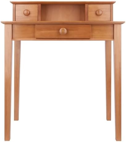 Winsome Studio Desk with 3 Drawers, for Home Office, 35", Honey - Thumbnail 3