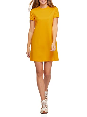 oodji Ultra Damen Lässiges Kleid mit Kurzen Ärmeln, Gelb, DE 42 / EU 44...