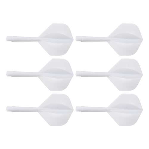 M METERXITY 6 Pack Integrated Dart Shaft and Flights-Screw in-one Dart Shaft, Plastic Anti-Fall, Apply to Soft Tip Darts and Steel Tip Darts (4BA, White)