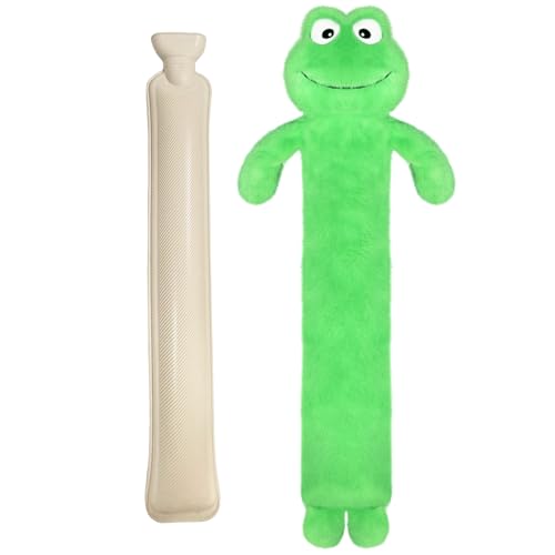 Bseical 2L Wärmflasche Lang Mit Weichem Bezug, Abnehmbare und Waschbare für Kinder, Premium Wärmflaschenbezug, Wärmflasche Bär Weiches Plüsch...