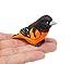 Selsela Oriole Bird Figurine Decoration Baltimore Orchard Wooden Art Statue Carved Small Animal Black Orange