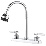 APPASO Mezcladora para Fregadero, Llave Flexible para Fregadero de Cocina, Grifos para Cocina con 2 Asas para cocina, baño...