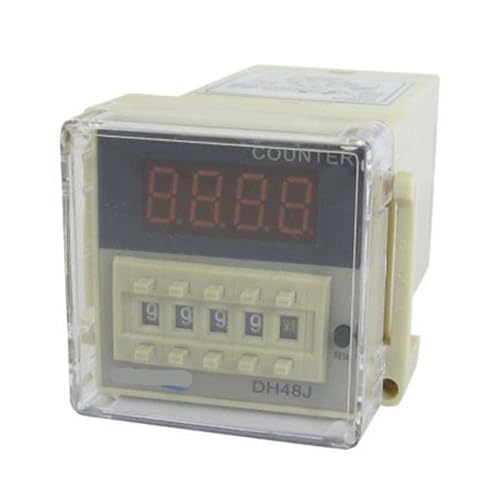 Compteur numérique DH48JA AC/DC36V 50/60Hz avec écran LED et socle de montage inclus