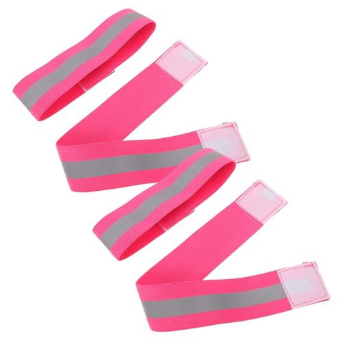 Toyvian 4Pcs High Visibility Reflective Wrist Bands Elastic Straps for Night Running Cycling Walking Lightweight Safety Reflective Belts Multiple Colors