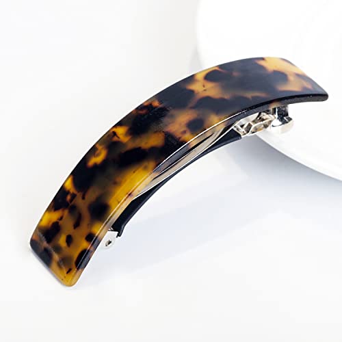 Doromy 3 Pcs Large French Barrettes Tortoise Shell Cellulose Acetate Barrettes French Automatic Hair Clips Wide Curved Celluloid Ponytail Holder Clamp Fashion Hair Accessories For Women And Hair Clasps For Thick Hair #TOP3