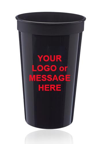 50-Qty Customized 22 oz. Plastic Stadium Cups - Bulk Logo Promotional Products