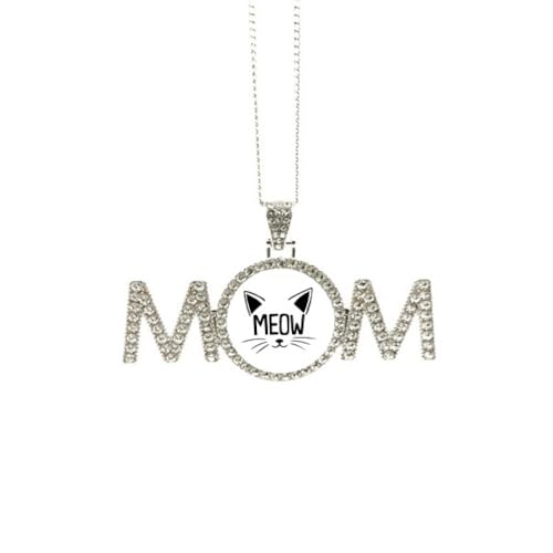 Collier en forme de tête de chat gravure texte anglais pour grand-mère