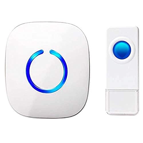 Funkklingel, Kabellose Türklingel 300m Reichweite, Wasserdicht Haustür Klingel kit mit Plug-In-Empfänger und Sender, 52 Melodien doorbell Mit LED Blitz - Wasserdicht Modell C (white)
