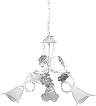 Lampadario 5 Luci ONLI Con Farfalle Rosa - MetallO Bianco, Vetro Bianco/Trasparente, Attacco E14 - Foto 13