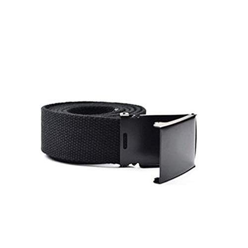 Feesy Black Unisex Canvas Adjustable Military Waist Web Belt / Strap with Slider Buckle with KLOUD City cleaning cloth2