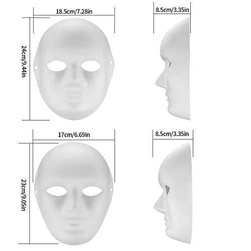 Vwoqiy 10 Pcs DIY White Paper Masks, Masquerade Pulp Blank Masks for Painting Paintable Paper Mask for Carnival Cosplay - Image 2