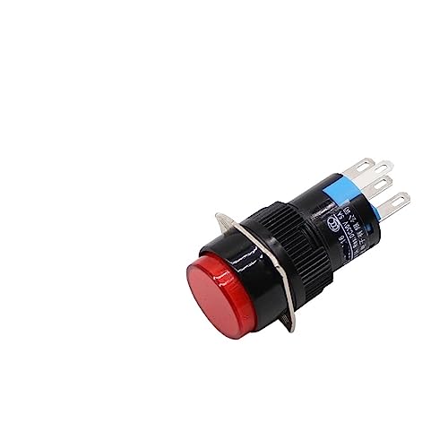 Interrupteur bouton poussoir 16mm autobloquant LED 24V 220V rouge en lot de 10 pièces